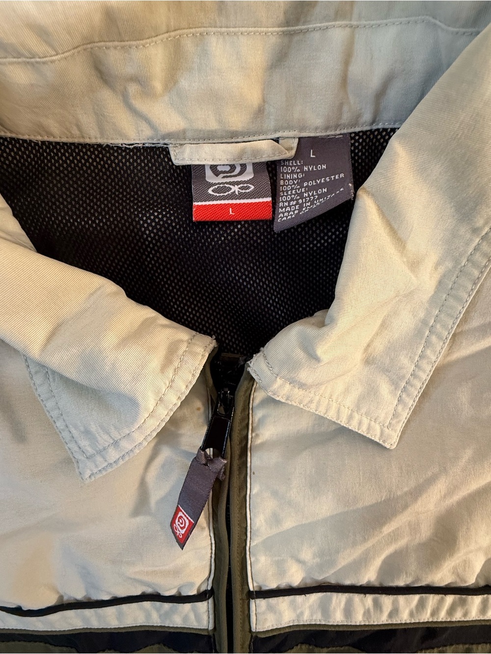 OP Olive & Cream Colorblock Zip Windbreaker - Picture 4 of 12